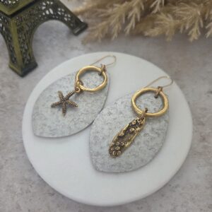 beachy silver cork earrings by french ostrich
